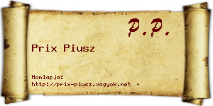 Prix Piusz névjegykártya